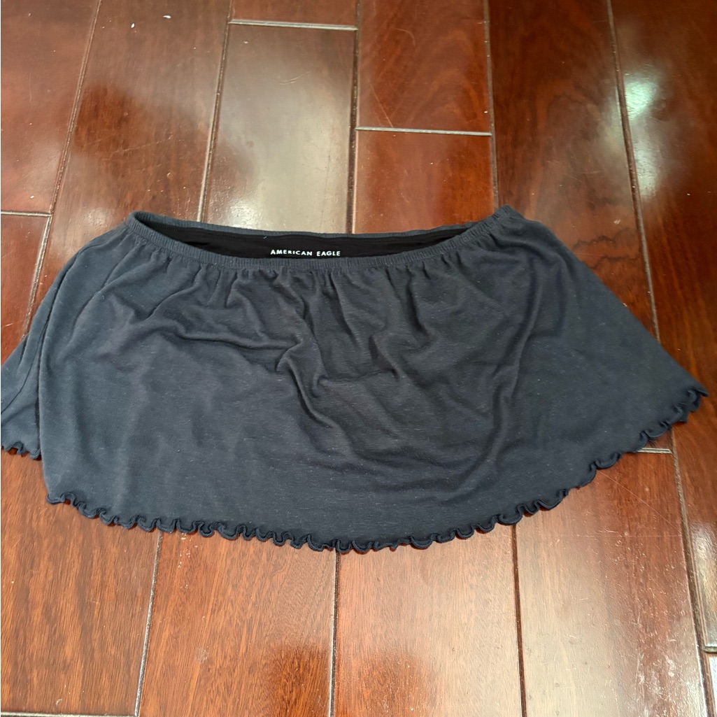 American Eagle Outfitters Black Ruched Mini Top
